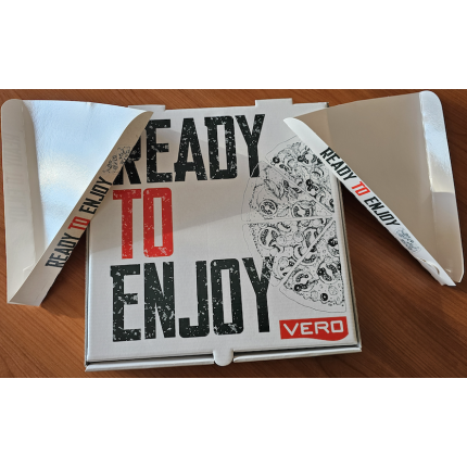 Paper- PL - Pizza Box 4 Color Print Hot & Fresh Pizza Brown or White  Color